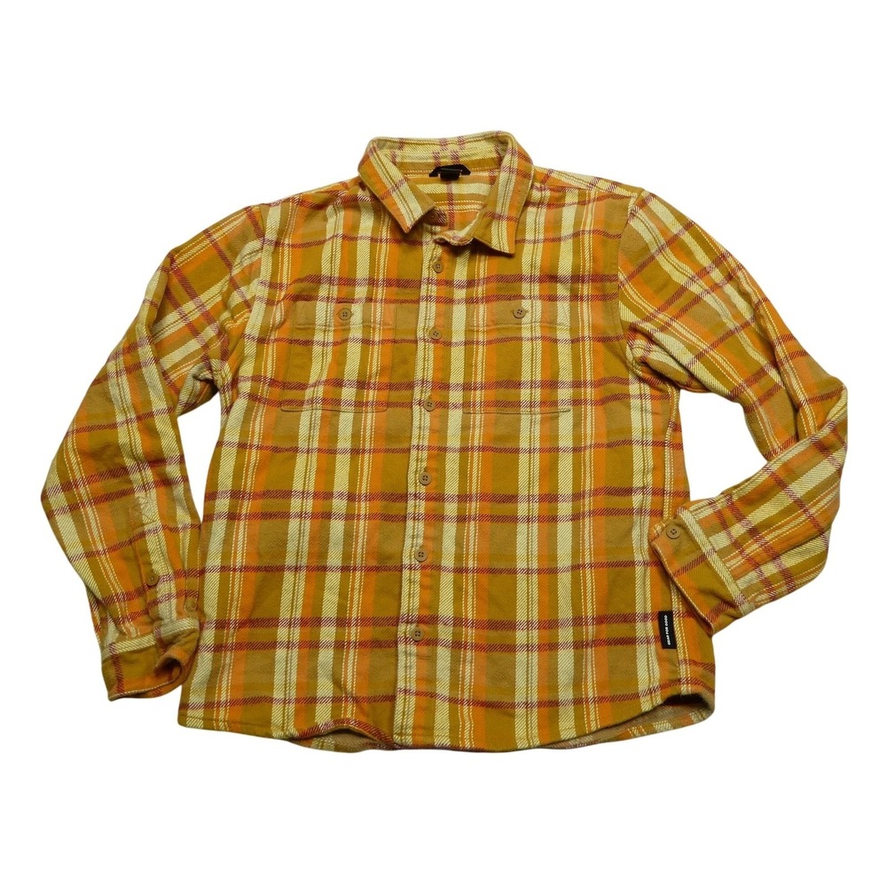 Cotopaxi Shirt Womens Medium Yellow Orange Plaid Flannel Organic Cotton Outdoor‎